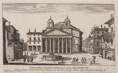 Pohled na Pantheon, kolem 1778-92 (lept) od Giovanni Battista Piranesi