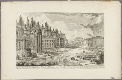 Pohled na místo starověkého římského fóra, z Pohledy na Řím od Giovanni Battista Piranesi