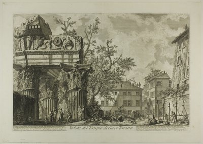 Pohled na chrám Jupitera Tonanse [Jupiter the Thunderer], z Views of Rome od Giovanni Battista Piranesi