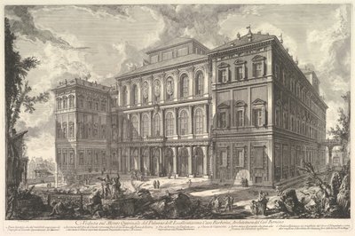 Pohled na palác slavné rodiny Barberini na kopci Quirinal, desi..., ca. 1750-1759. od Giovanni Battista Piranesi