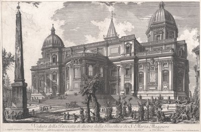 Pohled na zadní vchod baziliky S. Maria Maggiore, kolem 1760-1778 (lept) od Giovanni Battista Piranesi