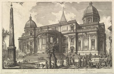 Pohled na zadní vchod do baziliky S. Maria Maggiore, z Veduta di Roma R ..., ca. 1742. od Giovanni Battista Piranesi