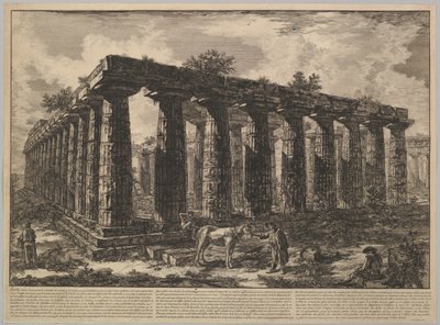 Ansicht, die die Überreste eines großen Säulengeheges zeigt, aus Différentes vues de von Giovanni Battista Piranesi