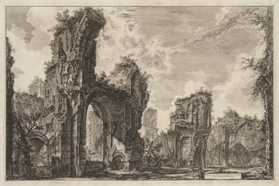 Pohledy na Řím: Ruiny Sisto nebo oba z velkého sálu Antoninových lázní od Giovanni Battista Piranesi