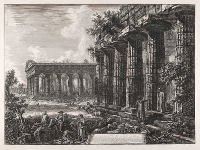 Pohled na některé sloupy protější fasády? to z předchozí desky od Giovanni Battista Piranesi