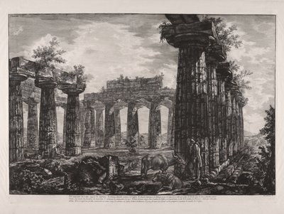 Vnitřní pohled na takzvané kolegium Anfictions, z díla „Různé pohledy na ... Pesto“ (Různé pohledy na ... Paestum) od Giovanni Battista Piranesi