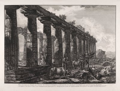 Boční pohled na chrám Juno od Giovanni Battista Piranesi