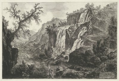Watervallen te Tivoli Pohled na Cascatelle v Tivoli (název na objektu) Gezichten op Rome (název série) Pohledy na Řím navržený a vyrytý architektem Giambattista Piranesi Ve (nez) iano (název série) od Giovanni Battista Piranesi