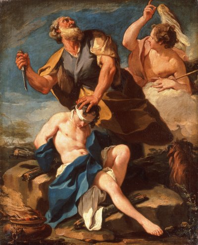 Izákova oběť (olej na plátně) od Giovanni Battista Pittoni