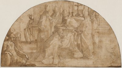 Papež světící biskupa: studium pro lunetu od Giovanni Battista Ricci