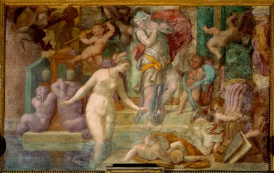 Škola Fontainebleau: Venuše u fontány. Obraz Giovanni Battista od Jacopa Rosso (1494-1541) od Giovanni Battista Rosso Fiorentino