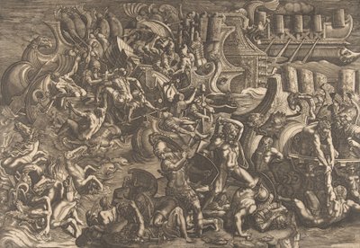 Trojané odrážející Řeky, 1538. od Giovanni Battista Scultori