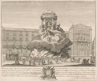 Prima Macchina pro Čínu z roku 1732: Rada bohů od Giovanni Battista Sintes, after Nicola Michetti
