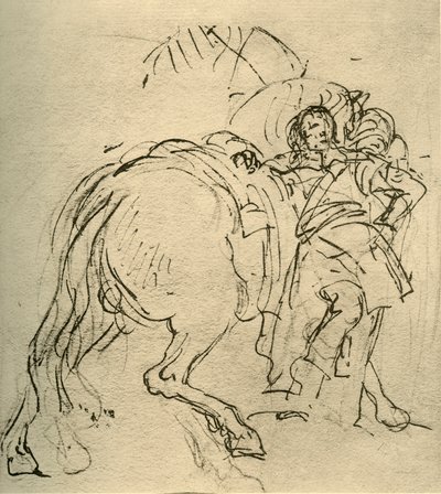 Jezdec opírající se o svého koně, c1740, 1928 od Giovanni Battista Tiepolo