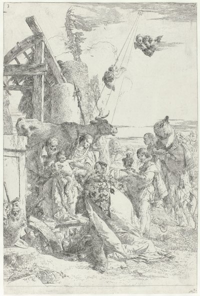 Klanění Ježíšku Tří králů Scherzi di Fantasia (název série) od Giovanni-Battista Tiepolo