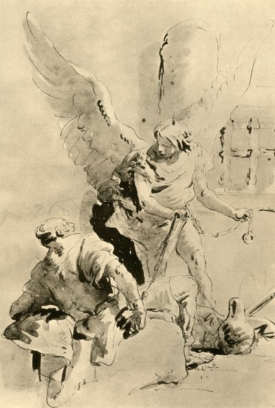 Anděl se zjevuje apoštolu Petrovi ve vězení, polovina 18. století, 1928 od Giovanni Battista Tiepolo