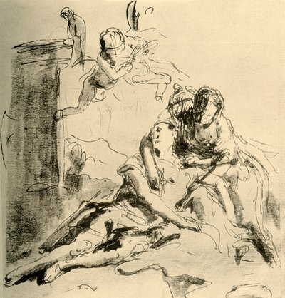 Angelica pečuje o Medorské rány, c1757, 1928 od Giovanni Battista Tiepolo