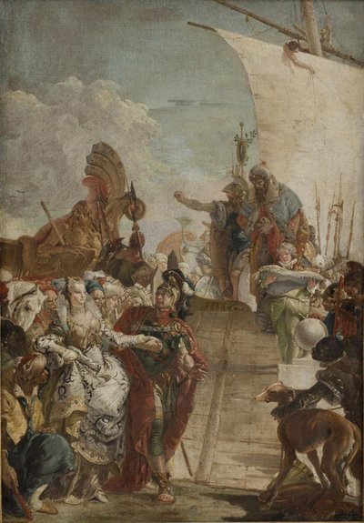 Anthony vedoucí Kleopatru na palubě od Giovanni Battista Tiepolo