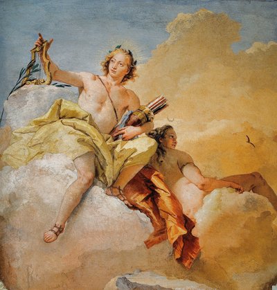 Apollo a Diana, z pokoje olympských božstev v Foresteria (dům pro hosty) 1757 od Giovanni Battista Tiepolo