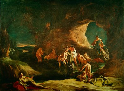 Diana a Acteon, kolem 1720-21 od Giovanni Battista Tiepolo