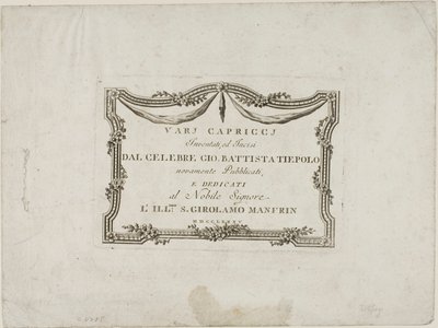 Frontispis z knihy Capricci od Giovanni Battista Tiepolo