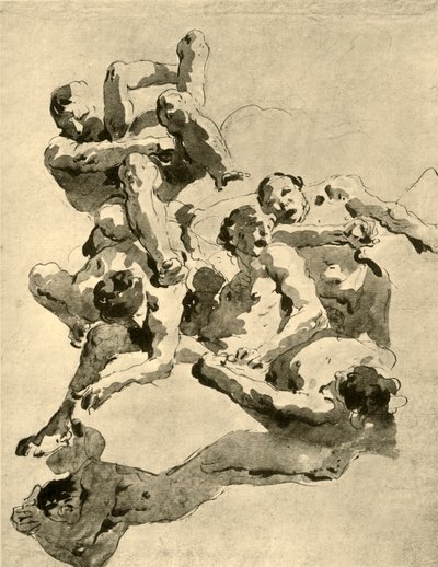 Kämpfende Riesen, Mitte 18. Jahrhundert, 1928 von Giovanni Battista Tiepolo
