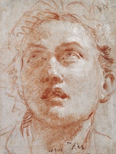 Hlava muže, který vzhlédl, od Giovanni Battista Tiepolo