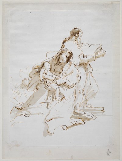 Svatá rodina se Saint Joseph Reading, circa 1757 od Giovanni Battista Tiepolo