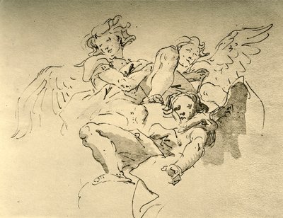 Vznášející se andělé, polovina 18. století, 1928 od Giovanni Battista Tiepolo