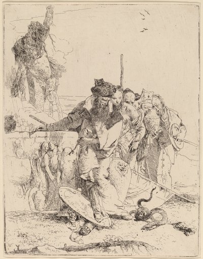 Kouzelník a další ohledně hada od Giovanni Battista Tiepolo