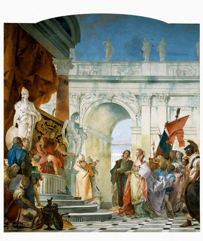 Großmut des Scipio, Detail aus Glories of Scipio Africanus und Alexander der Große, 1743 von Giovanni Battista Tiepolo