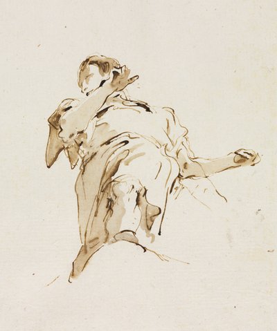 Mužská postava při pohledu zdola, c. 40. léta 18. století. od Giovanni Battista Tiepolo