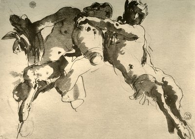 Mužský a ženský faun s Amforou, polovina 18. století, 1928 od Giovanni Battista Tiepolo