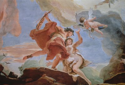 Orpheus zachraňující Eurydiku z podsvětí detail stropu viz také 64555 od Giovanni Battista Tiepolo