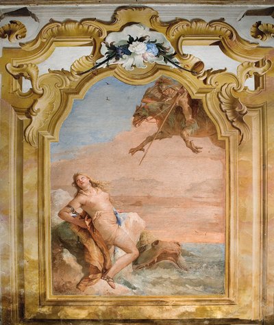 Ruggero osvobozuje Angeliku, z pokoje Orlanda Furiosa v Palazzině, 1757 od Giovanni Battista Tiepolo
