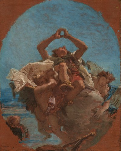 Svatý Roch nesený anděly do nebe od Giovanni Battista Tiepolo