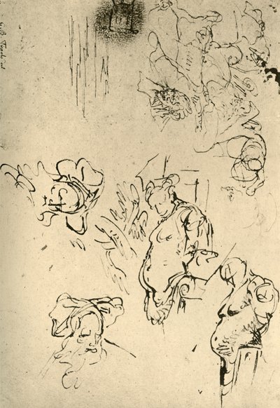Satyr Herms a orientální hlavy, polovina 18. století, 1928 od Giovanni Battista Tiepolo