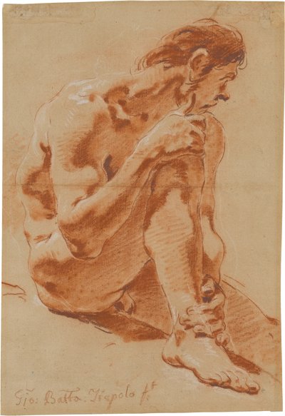 Sedící mužský akt od Giovanni Battista Tiepolo