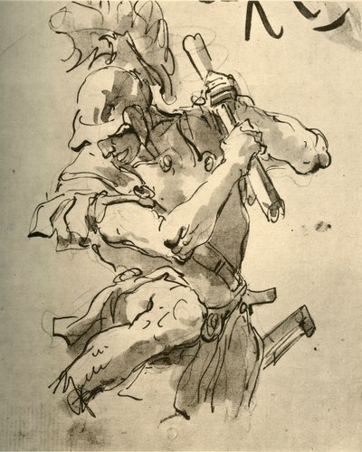 Voják zvedl ruku k úderu, polovina 18. století, 1928 od Giovanni Battista Tiepolo