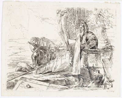 Stojící filosof s velkou knihou, z knihy Vari Capricci od Giovanni Battista Tiepolo