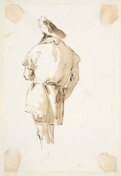 Stojící mužská postava při pohledu zezadu od Giovanni Battista Tiepolo
