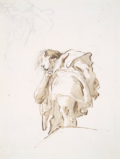 Stojící mužská postava při pohledu šikmo zdola od Giovanni Battista Tiepolo