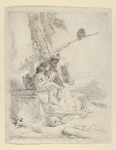 Rodina orientálního rolníka, z Scherzi, ca. 1740. od Giovanni Battista Tiepolo