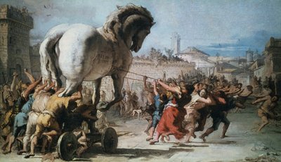 Průvod trojského koně do Tróje, c1760 od Giovanni Battista Tiepolo