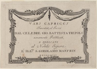 Titulní strana od Giovanni Battista Tiepolo