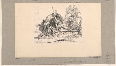 Dva vojáci a dvě ženy z Vari Capricci od Giovanni Battista Tiepolo