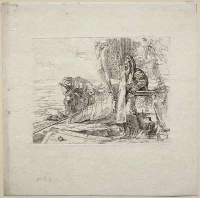 Různé rozmary: Filozof stojící s knihou od Giovanni-Battista Tiepolo