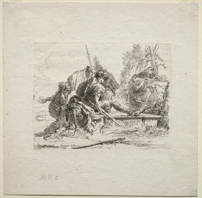 Různé rozmary: Dva vojáci a dvě ženy, 1785. od Giovanni Battista Tiepolo