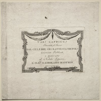 Různé Caprices: Titulní strana od Giovanni Battista Tiepolo