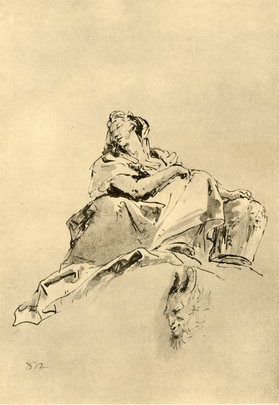 Mladá žena sedí, drží džbán po boku, polovina 18. století, 1928 od Giovanni Battista Tiepolo